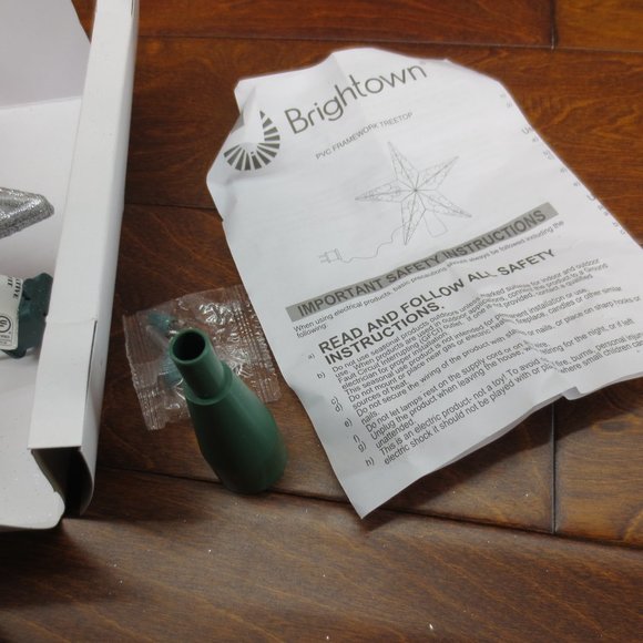 Lighted Silver Star 9" Christmas Tree Topper Brand New - Picture 5 of 5